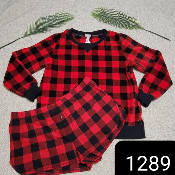 Wondershop Fleece Buffalo Check Short Top‎ Sleepwea - Picture 11 of 11
